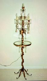 Piantana con tavolino 1950 dorato