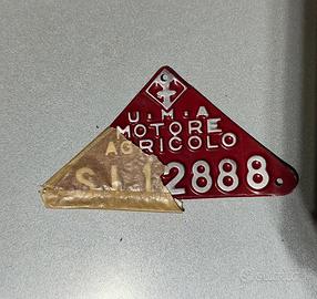 Targhetta U.I.M.A Motore Agricolo originale