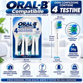 ORAL-B - 4 TESTINE  COMPATIBILI SPAZZOLINO ELETTRI