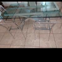 Tavolo cristallo Tonin + 6 sedie