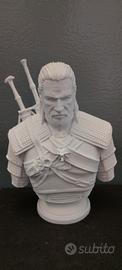 The Witcher Geralt Busto 17cm stampato in 3D 