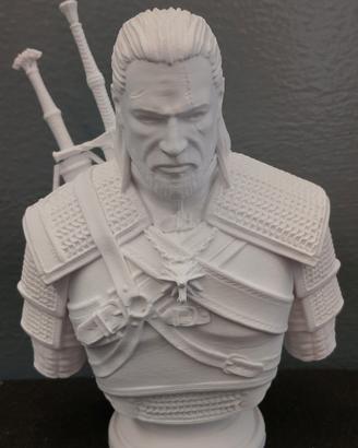 The Witcher Geralt Busto 17cm stampato in 3D 