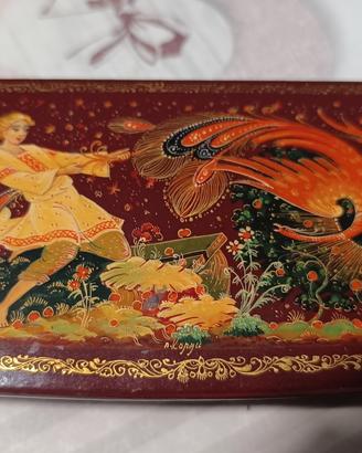 Scatola laccata Russa vintage "l'uccello di fuoco"