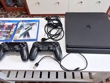 PS4 Slim 500GB con scatola originale bianca + 2 co
