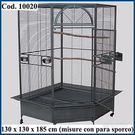 VOLIERA ANGOLARE PER GRANDI PAPPAGALLI