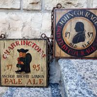 Lotto 2 tavole legno Francesco Conz, birra