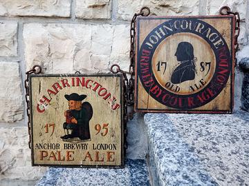 Lotto 2 tavole legno Francesco Conz, birra