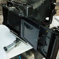 Calumet 4x5 modificata per carte a emulsione