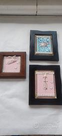 Tris quadretti stile shabby chic cornice 15/18 in