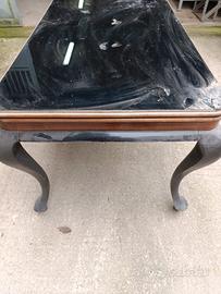 tavolo legno con vetro