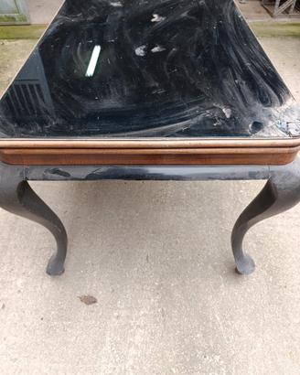 tavolo legno con vetro