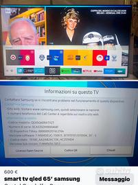 Smart tv Qled 4k samsung 65 pollici
