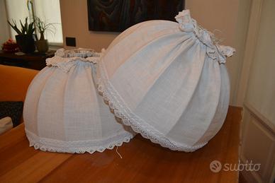 Coppia di paralumi vintage - ferro e stoffa