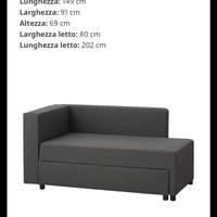 Divano letto chaise longue con contenitore