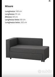 Divano letto chaise longue con contenitore
