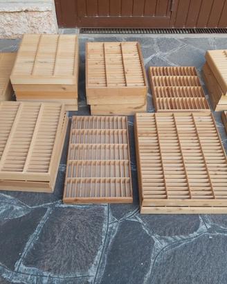 Bacheche portamusicassette da muro in legno