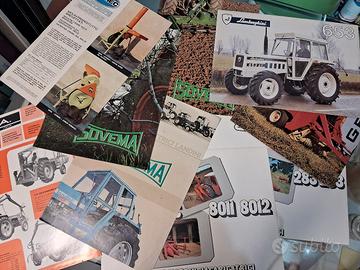 lotto 9 depliants trattori e macchine agricole 