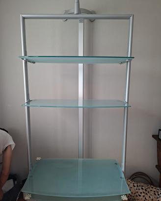 Mobile porta TV  in acciaio e vetro