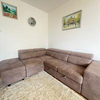 Divano-letto grigio scuro con contenitore