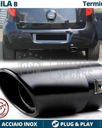 TERMINALE di Scarico per OPEL AGILA B OVALE Nero