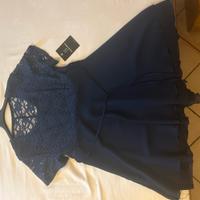 Vestito blu con pizzo parte superiore