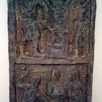 Pannello in gesso verde 1965