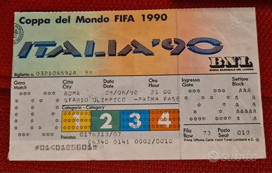 Biglietto Mondiali Italia 90