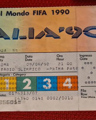 Biglietto Mondiali Italia 90