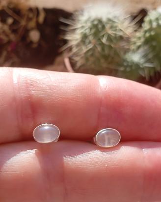 Orecchini in Quarzo rosa,montati su Argento 925