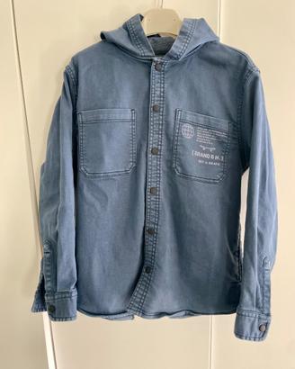 Camicia blazer blu navy con cappuccio 9-10 anni