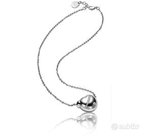 Collana BREIL BLOOM acciaio e brillantini Cuore