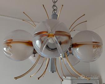 Lampadario Vintage Mazzega Snowball Murano anni 60