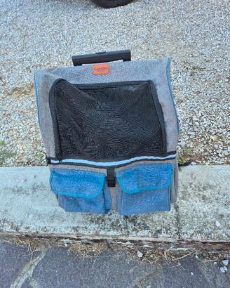 Trasportino trolley blu e grigio