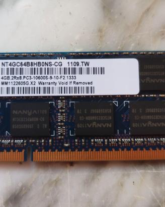 Nanya SODIMM DDR3 4Gb PC10600 1333
