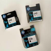 3 Cartucce HP originali 342 colore + 336 nero