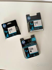 3 Cartucce HP originali 342 colore + 336 nero