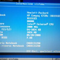 hp compaq 6720s per ricambi, parzialmente funziona