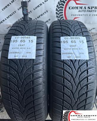 2 PNEUMATICI 195/65 R15 CEAT INVERNALI 90%