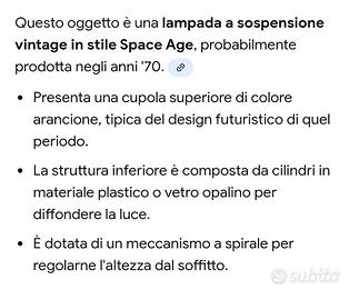 Lampadario vintage anni 70