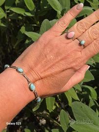 Set vintage bracciale + anelli argento