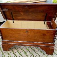 Cassapanca Baule Mobile Noce Massiccio 1850