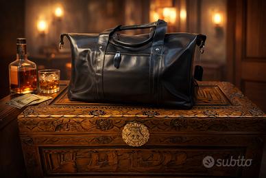 🖤 Borsa in Vera Pelle Nera – Nuova, Mai Usata –
