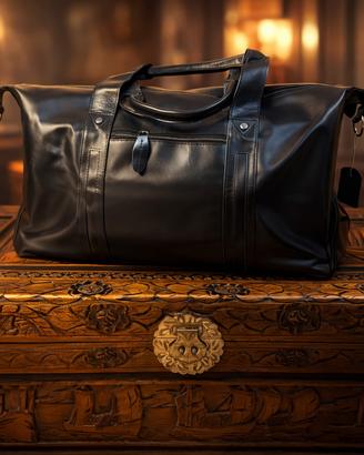 🖤 Borsa in Vera Pelle Nera – Nuova, Mai Usata –
