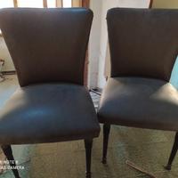 Coppia sedie imbottite in ecopelle nera