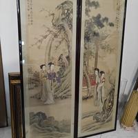 x2 Tele quadro acquerello Cina 113x37cm