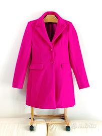 Giacca lunga fucsia Nuna Lie S elegante donna