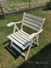 5 poltroncine legno pieghevoli da esterno
