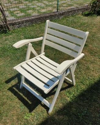 5 poltroncine legno pieghevoli da esterno