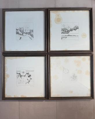 Lotto 4 litografie numerate Lucio Riva
