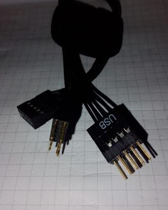 Cavo splitter USB da 1x9 pin Femm. a 2x9 pin Masc.